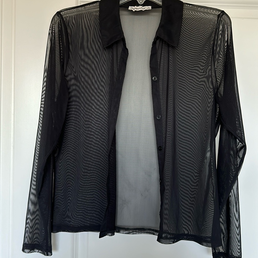 Abercrombie and Fitch Sheer Long Sleeve Button Down